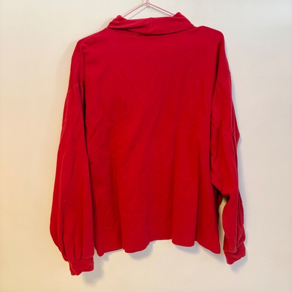 ACME Clothing Vintage Looney Tunes Long Sleeve Mock Turtleneck Top Red Womens L - Picture 2 of 3